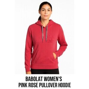 Babolat Women’s Pink Rose Pullover Hoodie Sweatshirt Large NWT Tennis Athletic